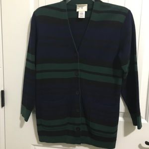 Susan Bristol Boyfriend stripe Cardigan Sweater PP